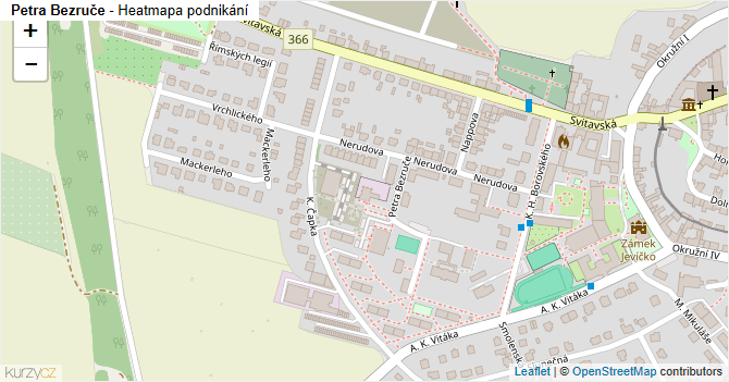 Petra Bezruče - mapa podnikání