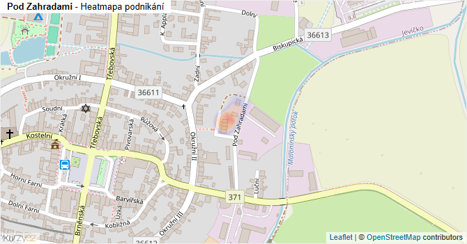 Pod Zahradami - mapa podnikání