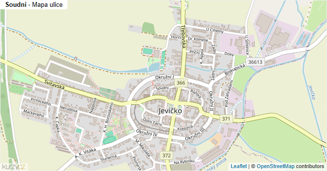 Soudní - mapa ulice