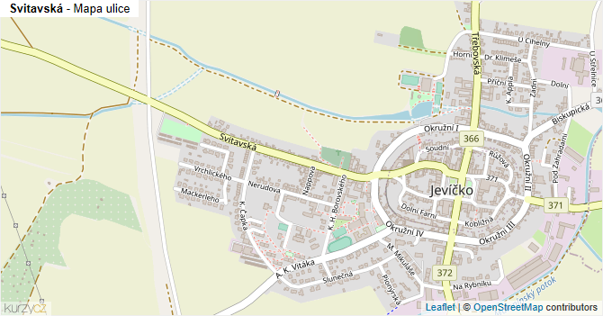 Svitavská - mapa ulice