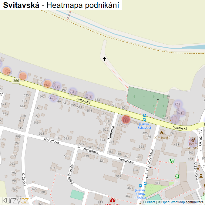 Mapa Svitavská - Firmy v ulici.