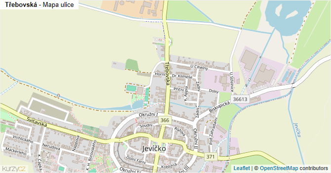 Třebovská - mapa ulice