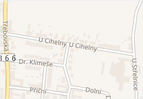 U Cihelny v obci Jevíčko - mapa ulice