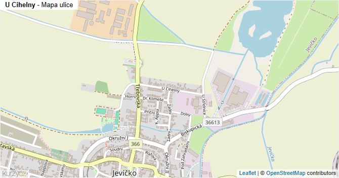 U Cihelny - mapa ulice