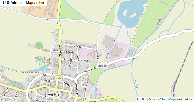 U Střelnice - mapa ulice