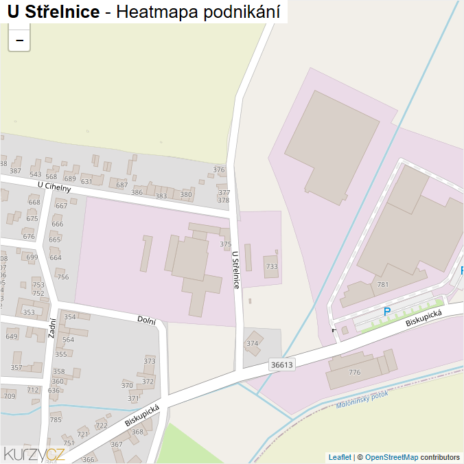 Mapa U Střelnice - Firmy v ulici.
