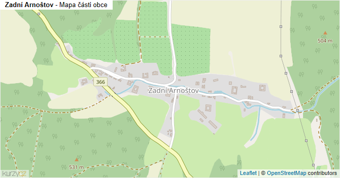 Zadní Arnoštov - mapa části obce