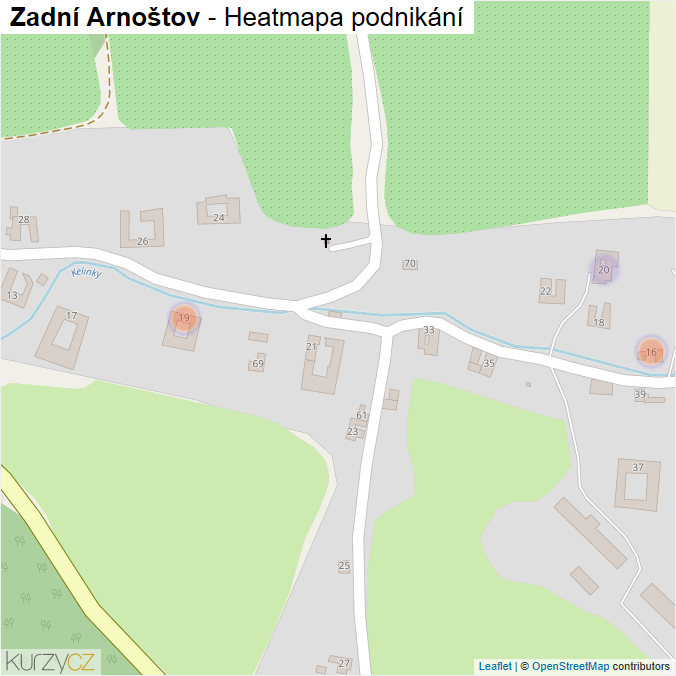 Mapa Zadní Arnoštov - Firmy v části obce.
