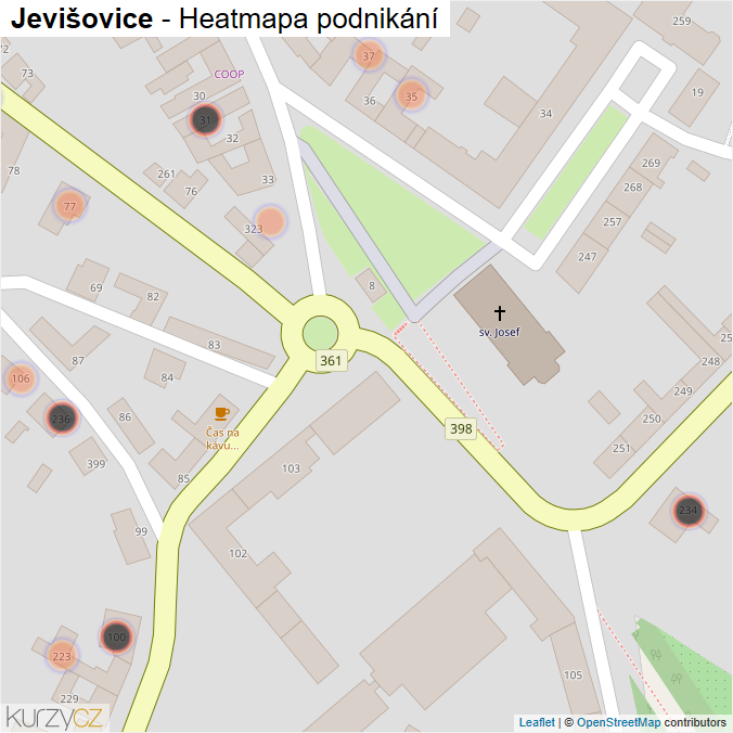 Mapa Jevišovice - Firmy v obci.