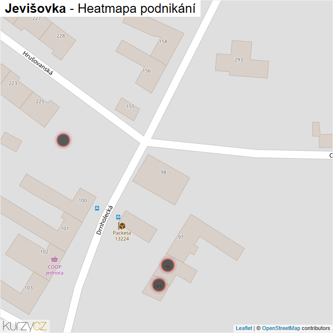 Mapa Jevišovka - Firmy v obci.