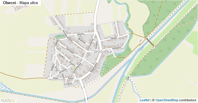 Obecní - mapa ulice