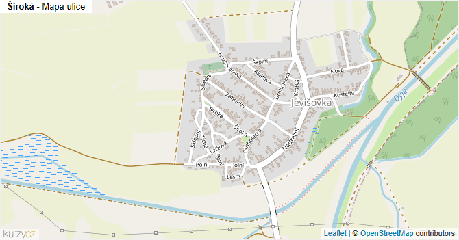Široká - mapa ulice