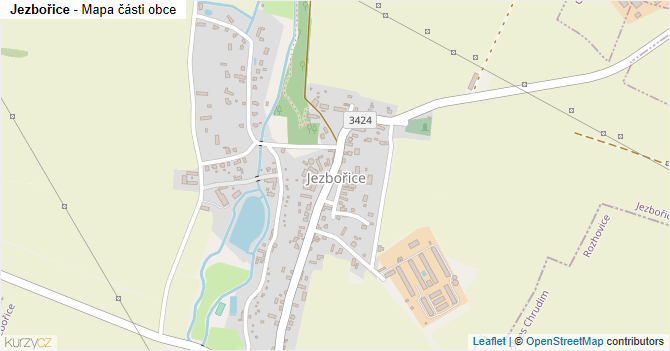 Jezbořice - mapa části obce
