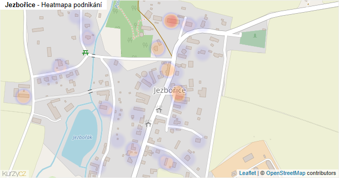 Jezbořice - mapa podnikání