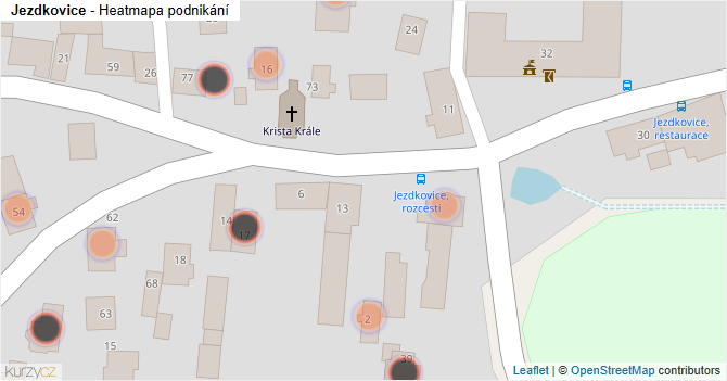 Jezdkovice - mapa podnikání