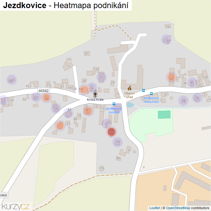 Mapa Jezdkovice - Firmy v části obce.