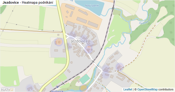Jezdovice - mapa podnikání