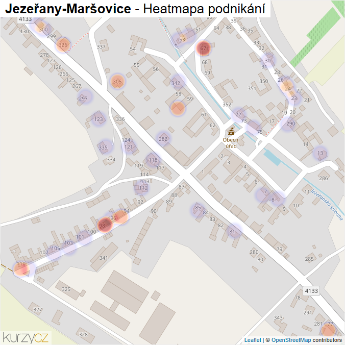 Mapa Jezeřany-Maršovice - Firmy v části obce.