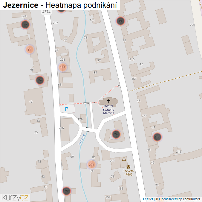 Mapa Jezernice - Firmy v obci.