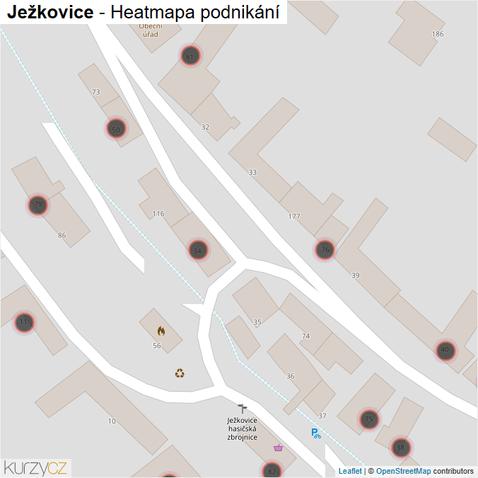Mapa Ježkovice - Firmy v obci.