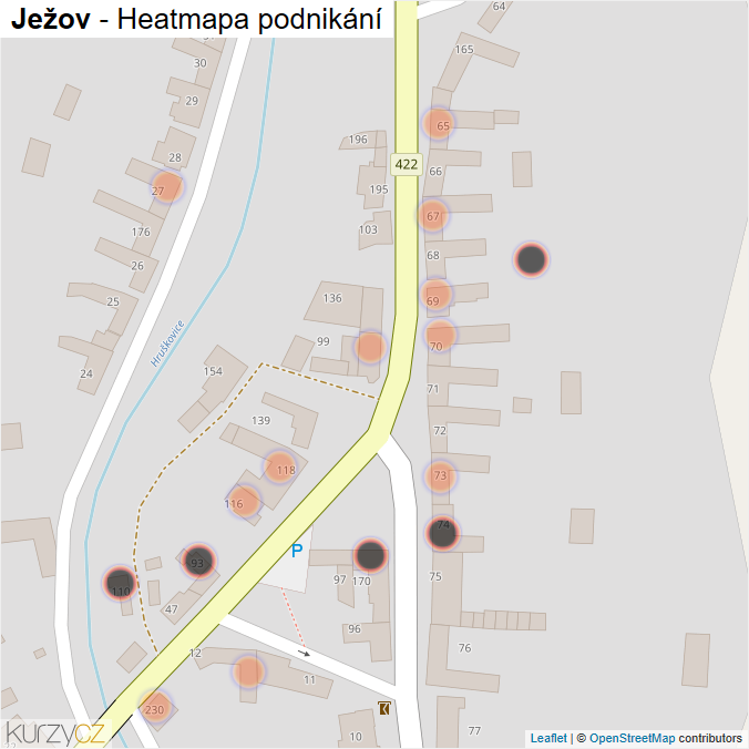 Mapa Ježov - Firmy v obci.