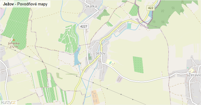 Ježov - záplavové mapy stoleté vody
