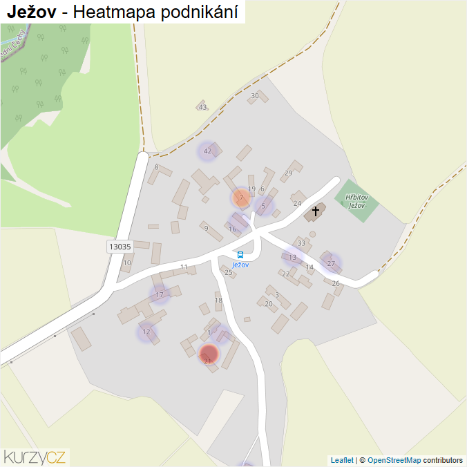 Mapa Ježov - Firmy v části obce.