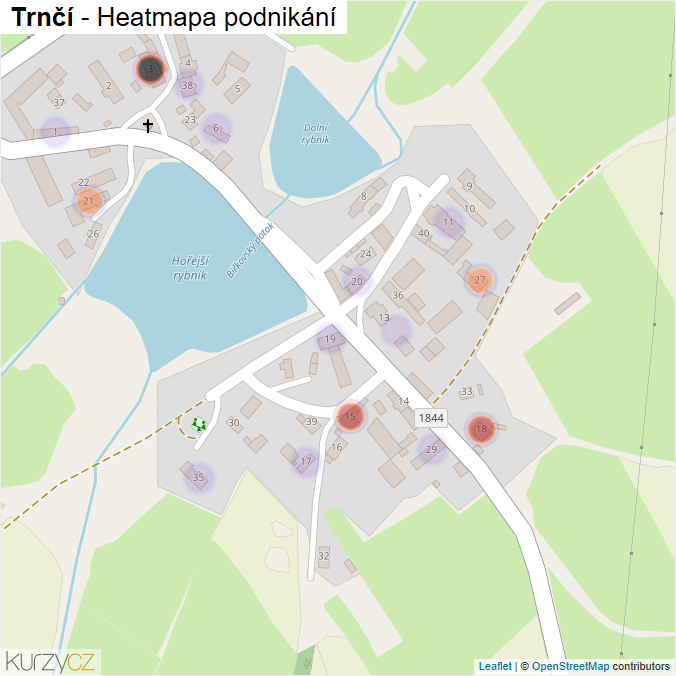 Mapa Trnčí - Firmy v části obce.