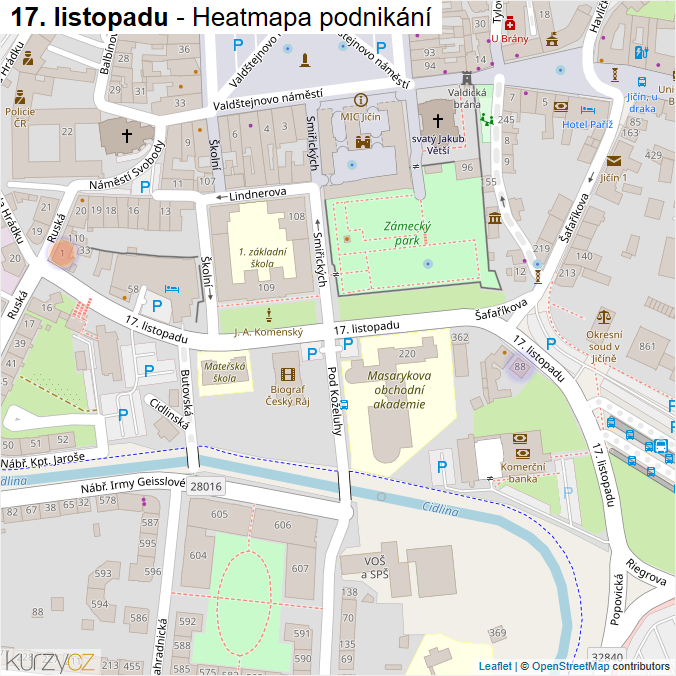 Mapa 17. listopadu - Firmy v ulici.