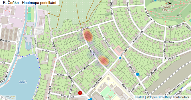 B. Čeňka - mapa podnikání