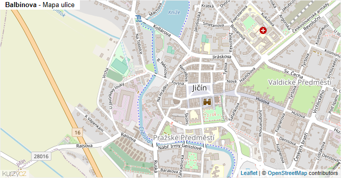 Balbínova - mapa ulice