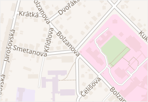Bolzanova v obci Jičín - mapa ulice