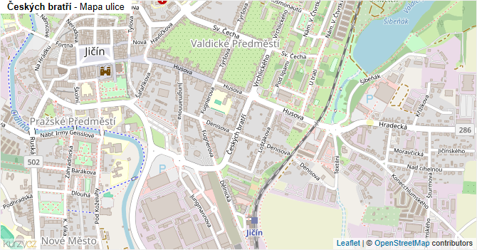 Českých bratří - mapa ulice