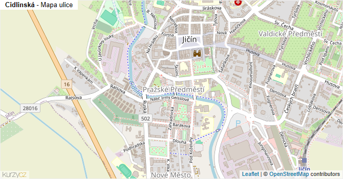 Cidlinská - mapa ulice