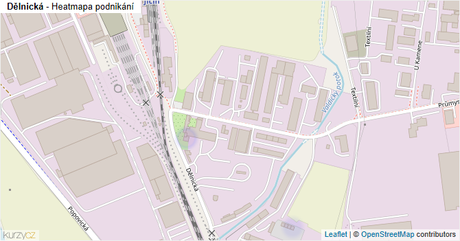 Dělnická - mapa podnikání