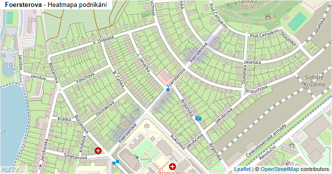 Foersterova - mapa podnikání