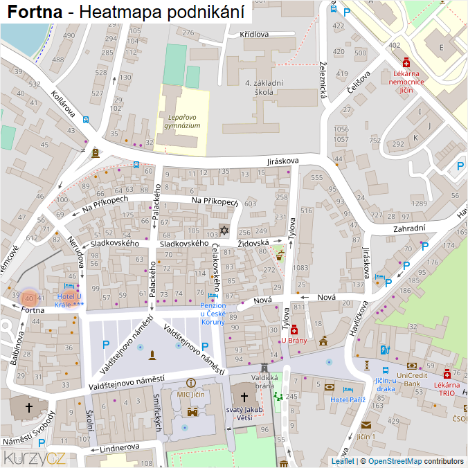 Mapa Fortna - Firmy v ulici.