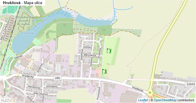 Hrušňová - mapa ulice