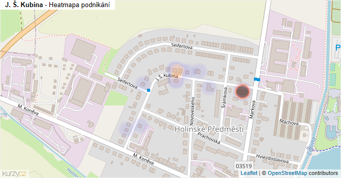 J. Š. Kubína - mapa podnikání