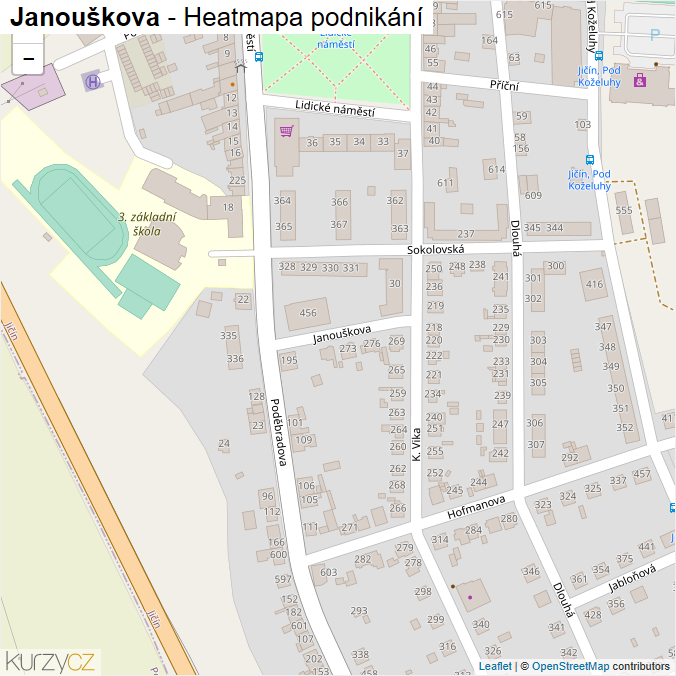 Mapa Janouškova - Firmy v ulici.