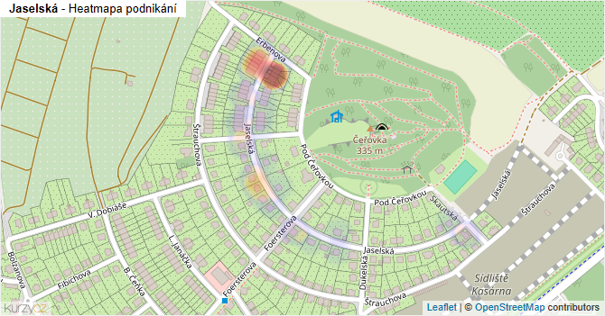 Jaselská - mapa podnikání