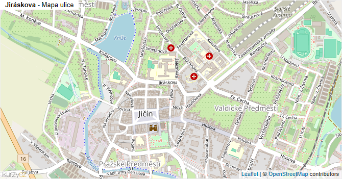 Jiráskova - mapa ulice