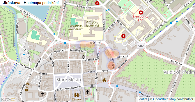 Jiráskova - mapa podnikání
