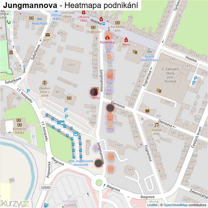 Mapa Jungmannova - Firmy v ulici.