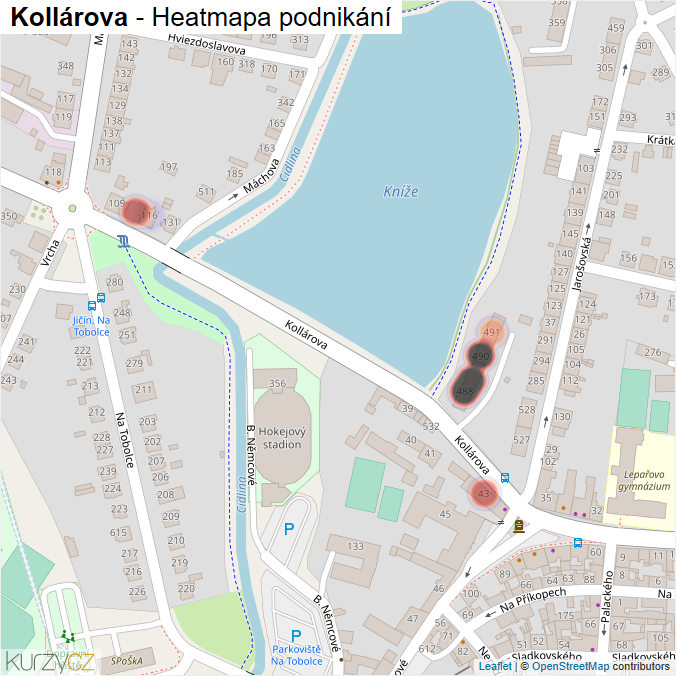 Mapa Kollárova - Firmy v ulici.