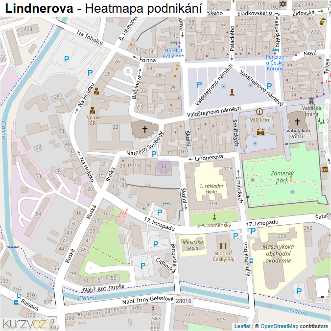 Mapa Lindnerova - Firmy v ulici.