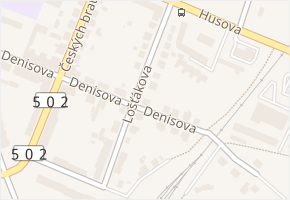 Lošťákova v obci Jičín - mapa ulice