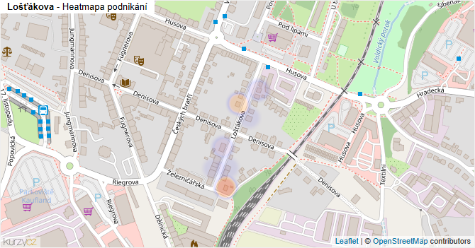Lošťákova - mapa podnikání