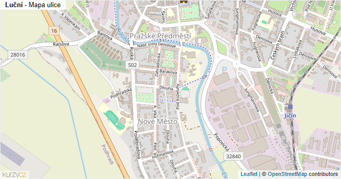 Luční - mapa ulice