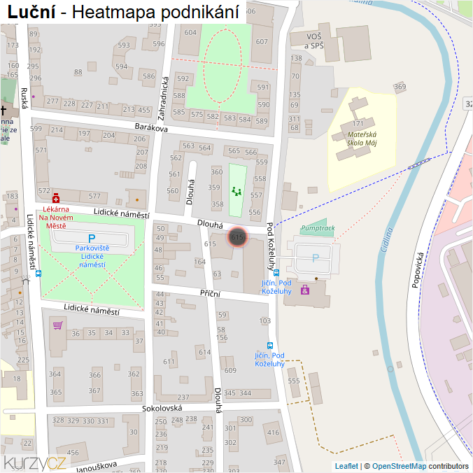 Mapa Luční - Firmy v ulici.